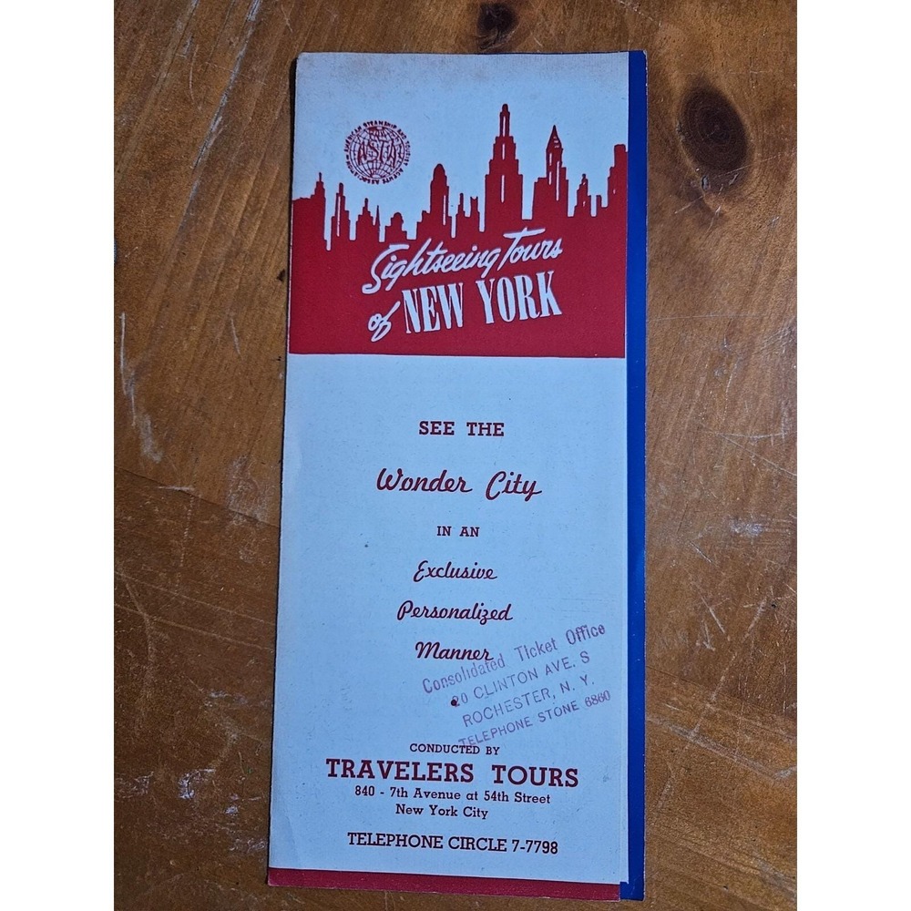 WWII Era Brochure New York See the Wonder City The 1943-44 Victory Way Travelers